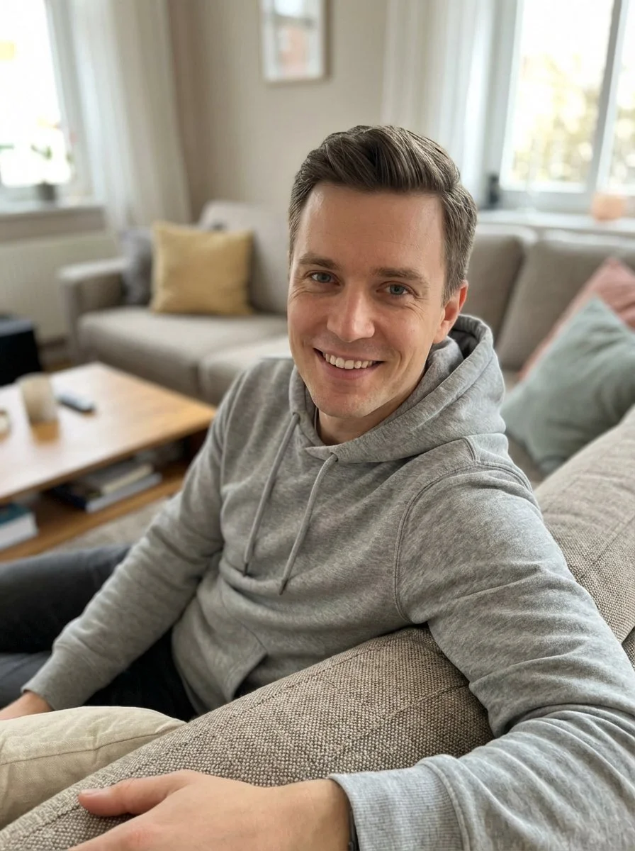 AI portré készítés előtt - férfi szelfi fotó, eredeti kép